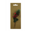 Pick fenyő ág bogyókkal 12cm piros