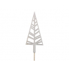 Pick fenyő fa 16 cm háromszög forma glitteres fehér