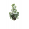 Pick fenyőág 22cm bogyóval fehér/zöld