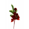 Pick fenyőág masnival 34cm piros/zöld