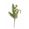 Pick karácsonyi ág 24cm fehér/barna