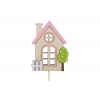 Pick madárház fa 8*23cm v.pink