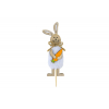 Pick nyúl répával fa 4*1*10.5CM barna/fehér