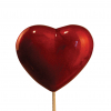 Pick szív plasztik 6x6cm nagy pálcán fényes piros