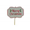 Pick tábla fa Merry Christmas 7*10cm+50cm natúr