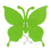 Pillangó filc 8x8,5cm műanyag kapoccsal zöld