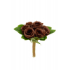 Selyemvirág csokor 26cm barna