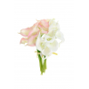 Selyemvirág csokor kála 35cm fehér/rózsaszín 8 szál
