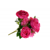 Selyemvirág csokor rózsa 37cm pink