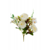 Selyemvirág csokor rózsa 6fej 32cm fehér