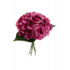 Selyemvirág csokor rózsa+hortenzia 7fej 32cm rózsaszín