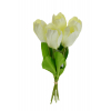 Selyemvirág csokor tulipán 5x 37cm fehér