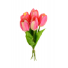 Selyemvirág csokor tulipán 5x 37cm pink
