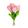Selyemvirág csokor tulipán 5x 37cm rózsaszín