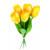 Selyemvirág csokor tulipán 5x 37cm sárga