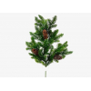Selyemvirág fenyőág 66cm tobozzal zöld