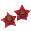Selyemvirág gerbera/filc csillag csipeszes piros