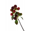 Selyemvirág licsi ág 30cm piros