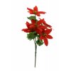 Selyemvirág mikulásvirág csokor 30CM 5fej piros
