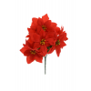 Selyemvirág mikulásvirág csokor 30CM 7fej piros