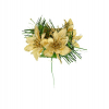 Selyemvirág mikulásvirág csokros pikk fenyővel arany