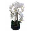 Selyemvirág orchidea kaspóban 75cm fehér