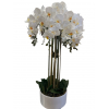 Selyemvirág orchidea kaspóban 96cm fehér