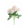 Selyemvirág rózsacsokor 27 cm krém