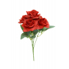 Selyemvirág rózsacsokor 27 cm piros