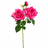 Selyemvirág rózsaszál 68cm 3fej pink