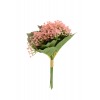 Selyemvirágcsokor 30 cm levéllel kötve rózsaszín