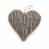 Szív rattan 15x15x5cm mosott fehér
