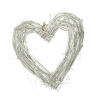 Koszorú vessző szív 40cm mosott szürke