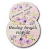 Tábla fa BOLDOG ANYÁK NAPJÁT VIRÁGOS PÚDER 7cm LV