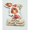 Tábla fa csokitartó anyák napi 10,3*7,4cm kislány