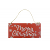 Tábla fa Merry Ch. 20X13CM akasztós piros/fehér