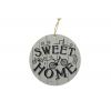 Tábla fa Sweet home  D15CM biciklis akasztós fekete/fehér