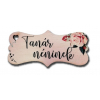 Tábla fa virágos biléta 3,2*7,2cm Tanár néninek 3,2*7,2cm LV
