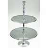 Tálaló alu 2 szintes 46*28cm ezüst