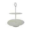 Tálca fém D35*49CM 2 szintes fehér