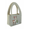 Táska filc 24*10*35cm szarvassal nagy füllel szürke