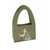 Táska filc 24*10*35cm szarvassal nagy füllel zöld