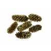 Termés toboz s/6 glitteres arany