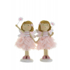 Figura tündér poly 7*6*15,5cm virággal 2féle rózsaszín