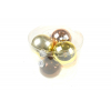 Üveggömb 8cm s/6 mix barna/réz