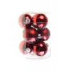 Üveggömb 8cm s/9 piros mix