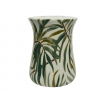 Váza kerámia D33 H44 levél mintás zöld/fehér