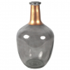 Váza üveg 30cm szürke/bronz