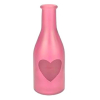 Váza üveg D6,5xH18cm szívvel rózsaszín