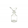 Váza üveg hatszögletű madaras dugóval 6,5*13cm átlátszó